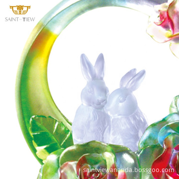 Crystal Trophy Office Decoration Zodiac Rabbit Custom